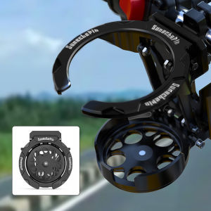 SEAMETAL Motorcycle Bottle Holder Foldable Turntable Water Cage Cup Holder Universal Premium Handlebar Mount Cup Holder