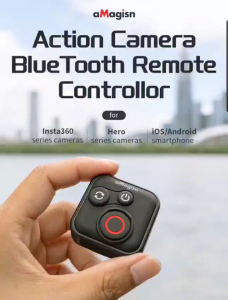 Bluetooth Remote Control aMagisn AM22 For lnsta360 Ace Pro/ GoPro /Mobile Phone Mini Smart Shutter Controller Cameras waterproof