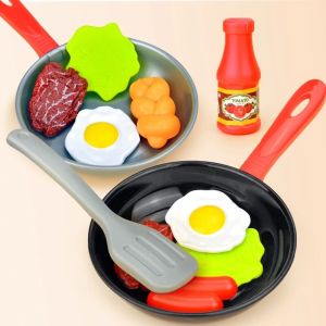 8PC/Set Kitchen Toy Imitation Stir-Frying Pan DIY Play House For Kids Cooking Toy