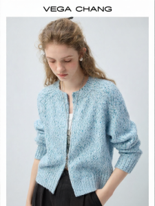 VEGA CHANG | Áo Cardigan Len Ngắn Mới