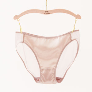 Silk Satin Womens Triangle Panties Low Waist One-Piece Style Antibacterial  Silk Smooth Transparent Summer Underwear