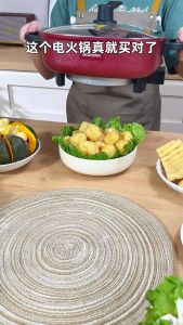 MODONG Korean Yuanyang Pot 6.5L Household Multi-function Large Capacity Square Yuanyang Pot High-power Frying Pot Induction Cooker Yuanyang Pot Electric Hot Pot 方形鸳鸯锅