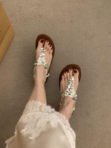 French Style Thick Heel Sandals Womens Summer New Style Beautiful Not Tired Foot Roman Sandals Open-Toe Fashionable Casual