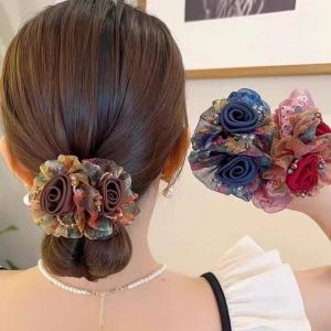 Hai bông hoa Băng đô ruột già vòng tròn thời trang hàn quốc thanh lịch dây buộc tóc Dây Buộc Tóc Phụ kiện tóc cho cô gái phụ nữ