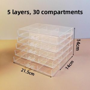 Large Capacity Jewelry Storage Box Transparent Drawer Style Earring Ring Necklace Diamond Nail Art Accessory Organizer Box