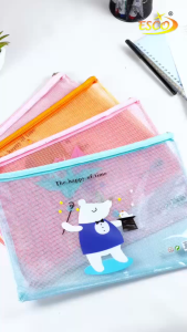 ESCO Tas Dokumen Ritsleting A4 / Mesh Zipper Plastic Pouch Document Bag WJD-04-01