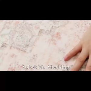 Thảm Trải Sàn Kiểu Ba Tư Cổ Điển Màu Xanh Mòng Két VIKAMA Thiết Kế Hoa Văn Trung Tâm Sang Trọng Chống Trượt Thảm Trải Sàn Lớn Cho Gia Đình Phòng Khách Phòng Ngủ