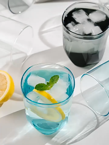 Colorful high-value water cup milk breakfast cup hotel dedicated transparent glass