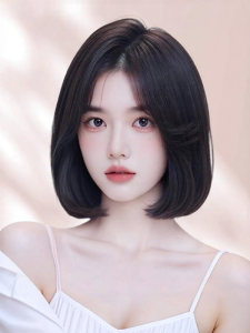MENGSIQIAN | Womens Real Hair Bob Wig Inward Curl