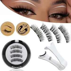 3D Magnetic False Eyelashes Reusable Magnetic Eyelashes With 4 Magnetic Lashes Natural Eyelash Extension Makeup Tools