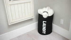 【READY STOCK】90L Light Laundry Basket/Double Oxford Fabric/Foldable Waterproof Bakul Baju/Foldable Aluminum Handle Ring