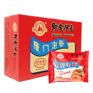 Xiamen Instant Noodles Double Mountain Wave Pattern Sandwhich Flavor Ready to Eat Snack Food Chinese Fast Food Dry Noodles