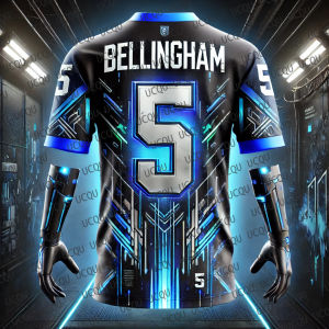 2025 Summer Blue Cool Bellingham No.5 Jersey CHATGPT Design Football Jersey Training Breathable Oversized O-neck Soccer Tees