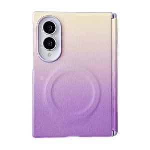 Ốp Điện Thoại Samsung Galaxy Z Fold 8 Bằng Da PU Màu Gradient Có Nam Châm Bảo Vệ Bản Lề Tương Thích Sạc Magsafe