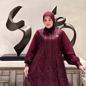 luna lace dress ceruty mix brukat premium gaun pesta kekinian 2025 gamis kondangan termurah kekinian terbaru baju muslima malaysia