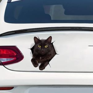 3D Cat Stickers Black Cat Wall Decals Cat Stickers For Bedroom Fridge Car Wall