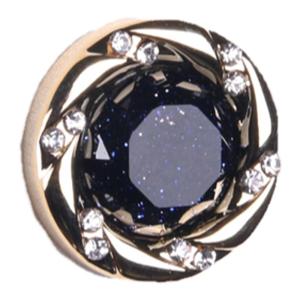 LIESHANG | Vintage Gold Mens Brooch with Deep Blue Round Artificial Star Stone