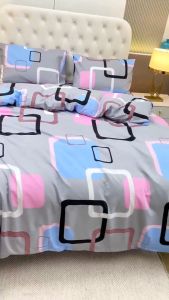 Fully Garterized 4 in 1 Bedding Sets Canadian Cotton 1 Pc Bed Sheet 1 Pc Comforter Cover 2 Pcs Pillowcase Bed Cover