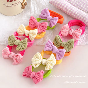 Dopamine Butterfly Knot Baby Hair Ties Childrens Hair Bands Non-Damaging Hair Accessories for Girls Cute Ball Head Style