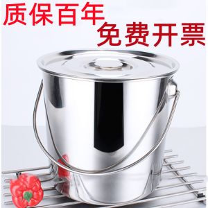 Thùng Đựng Nước Bằng Thép Không Gỉ 304 Cấp Thực Phẩm Có Nắp Đậy Cầm Tay Dùng Cho Gia Đình Và Thương Mại Thùng Đựng Dầu Bằng Sắt Tròn