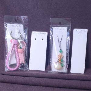 White Mobile Phone Pendant Packaging Ring DIY Pad Card Keychain Paper Hanging Ring Bag Tag Fresh Outlined Fashion Accessory