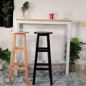 THEOMNIDESK 45/50/60/70/80cm Solid Wood Soft Cushion Highchair Modern Household Bar Stool Leisure Coffee Shop Counter Stool