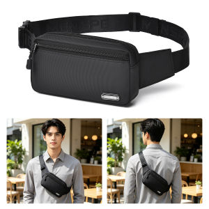 MENSPE Mens Waist Bag Casual Chest Bag Fashion Messenger Bag Travel Bag Business Bag Phone Bag Waterproof Lightweight Bag Leisure Sport Street Bag for College Student