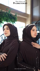 Busana Muslim Abaya Turkey arabian Haliza Abaya Moeslim Bahan Ceruty Mix payet premium Gaun Remaja moeslim Trendy Fashion Lebaran Look Size M L XL XXL
