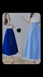 ยินดีสำหรับส่งไว กระโปรงยาว 2 สี พื้น บริเวณ ทรงบาน แต่งกระดูม สวยที่สุด สำหรับผ้ายีนส์ มีคุณภาพสูง สำหรับการออกกำลังกาย