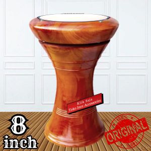 Drumbuk Atau Darbuka Kayu 8.inc Natural Rolling Warna Putih