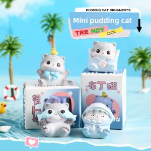 LONGKUI | Mini Cute Cat Figurine Desk & Car Decorations