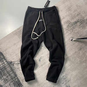 กางเกงลำลองชายบุขนแกะ ทรงหลวม ฤดูหนาว กางเกงขายาวทรงหลวม ผ้าฝ้ายผสมโพลีเอสเตอร์ สำหรับผู้ชายและผู้หญิง