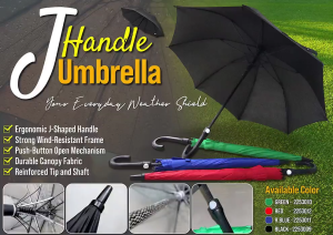 Quali-Products - J-Shaped Umbrella Handle 8 Ribs (4 Colors)