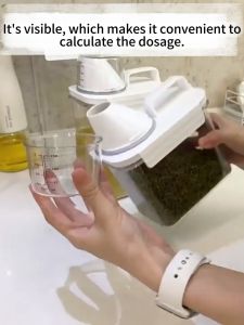 Pet Food Storage Dispenser Bekas Makanan Kucing  Airtight Food Storage Container Clear Pet Kitchen Pantry Organization Containers Jar Bekas Kedap Udara