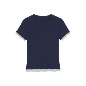 Trimming Slim French Color-block T-Shirt
