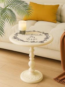 Retro Iron Art Coffee Table Side Table Sofa End Table Living Room Home Use Tea Table Corner Table Bedroom Storage Organizer