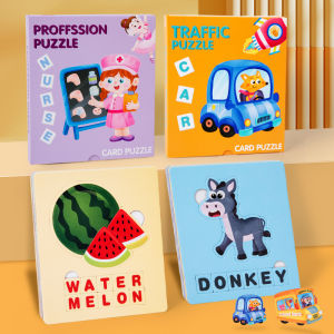 Educational English Alphabet Blocks Puzzle Toy for Toddlers Kindergarten Word Game Parent-Child Interaction Wooden Toys