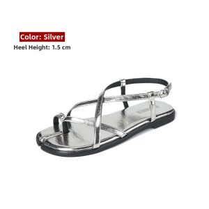 MIFEI | Comfortable Leather Flat Toe Separated Sandals