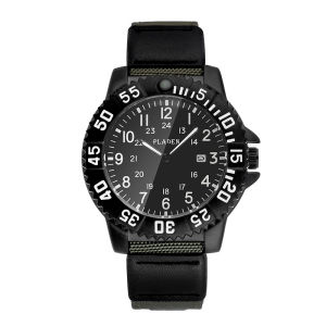 PLADEN Sport Men Watches Multiple Time Zon luminous hands Dial Outdoor Simple Design Canvas Strap Leisure Watch Hot Sale 2024