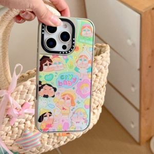 เคสโทรศัพท์มือถือลายการ์ตูนน่ารัก ทองแดง ป้องกันการตกหล่น ครอบคลุมเต็มจอ สำหรับ Apple 16 15 14 13 17 pro Max