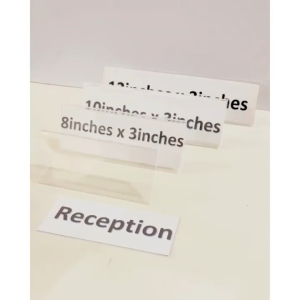 Clear Acrylic Stand Slant L-Style Table Name Sign Holder Landscape Desk Name Plate Display