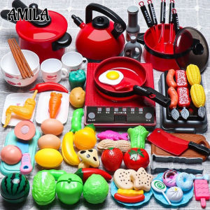 AMILA Đồ Chơi Kỹ Năng Cơ Bản & Cuộc Sống Đồ Chơi Nhà Chơi Mô Phỏng Cho Trẻ Em Đồ Chơi Nhà Bếp Bữa Ăn Nấu Ăn Cho Bé Trai Và Bé Gái Bộ Dụng Cụ Cắt Trái Cây Và Nấu Ăn Cho Bé Trai