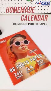 Yasen RC Rough Satin Photo Paper 20Sheets 260GSM Waterproof Inkjet Paper A4/A3/5R/4R/3R Inkjet Photopaper for Photocard