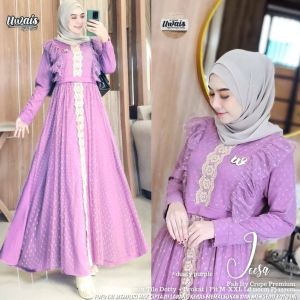 Jeesa tile Dress Label Qudsy Fab ity crepe premium mix tille dotty brukat Ld 110 Pj 140 *Packaging premium*