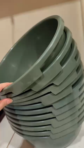 1 Lusin / 12Pcs Baskom Plastik Jerman 14" Hijau / Baskom Serbaguna / Baskom Grosir / Moencul