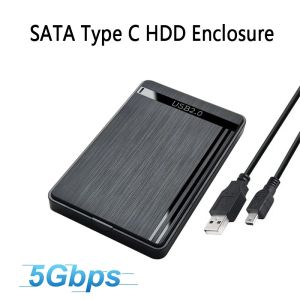 2.5-Inch SATA to USB 2.0 3.0 Type-C HDD Enclosure Mobile Hard Drive Case For SSD External Storage HDD Case With USB Type C Cable