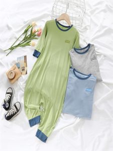 Childrens Modal Onesie Sleepwear Thin Anti-Kick Small Medium Childrens Spring Autumn Comfortable Soft Fabric Baby Clothes