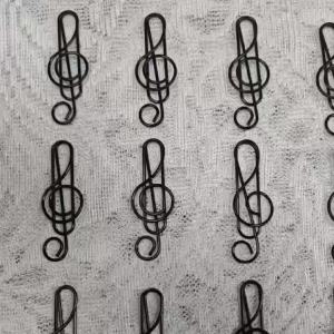 15Pcs Black Music Note Paper Clips Metal Bookmarks Aesthetic Stationery for Students Teachers Music Lovers Document Organizer