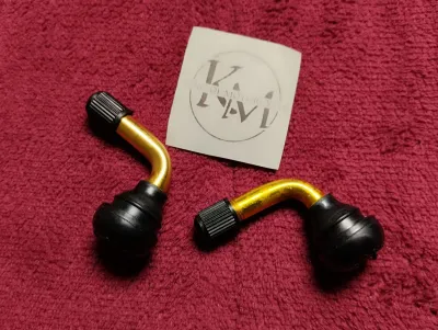 1Set/2Pcs Pentil Tubeles karet panjang Bengkok- pentil tubrkrs karet model bengkok Universal
