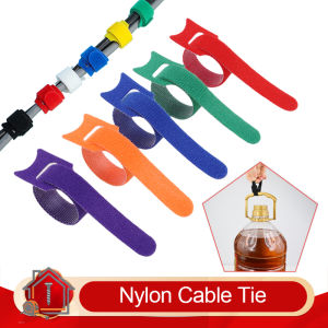 50 - 500pcs Reusable Cable Ties 12x250mm T-Type Tape Nylon Hook & Loop Fastener Adjustable Wire Management Cable Organizer